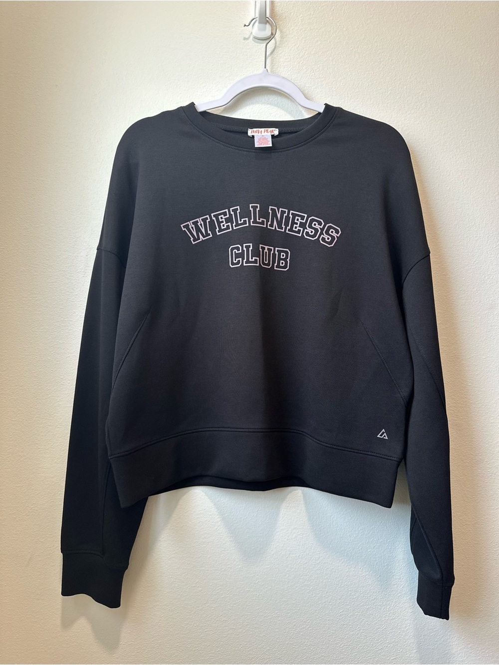 Wellness Club Sweatshirt XL Black Oversized Boxy Athleisure Pullover